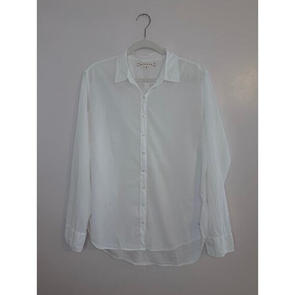 Xirena Womens Beau White Poplin Button Down Quiet Luxury Capsule Minimalist Med - Picture 4 of 13
